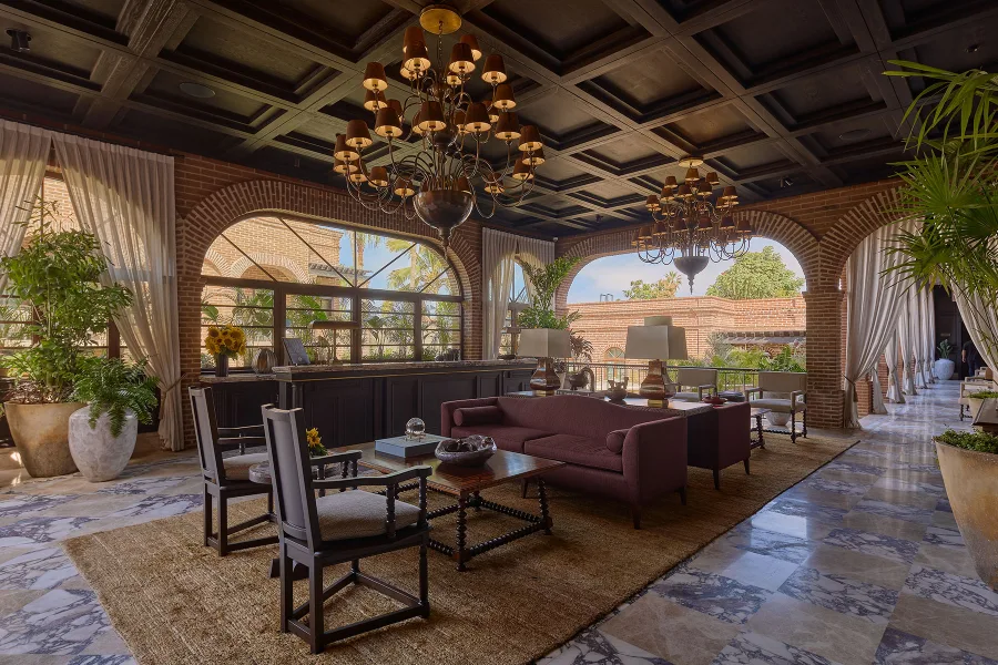Quiet courtyard and garden at Todos Santos Boutique Hotel